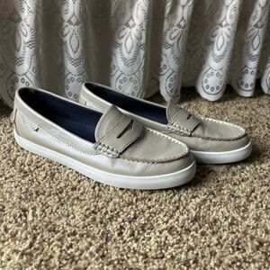 Cole Haan Nantucket Loafer II Women’s Sz 8 Argent Metallic Tan Beige Leather